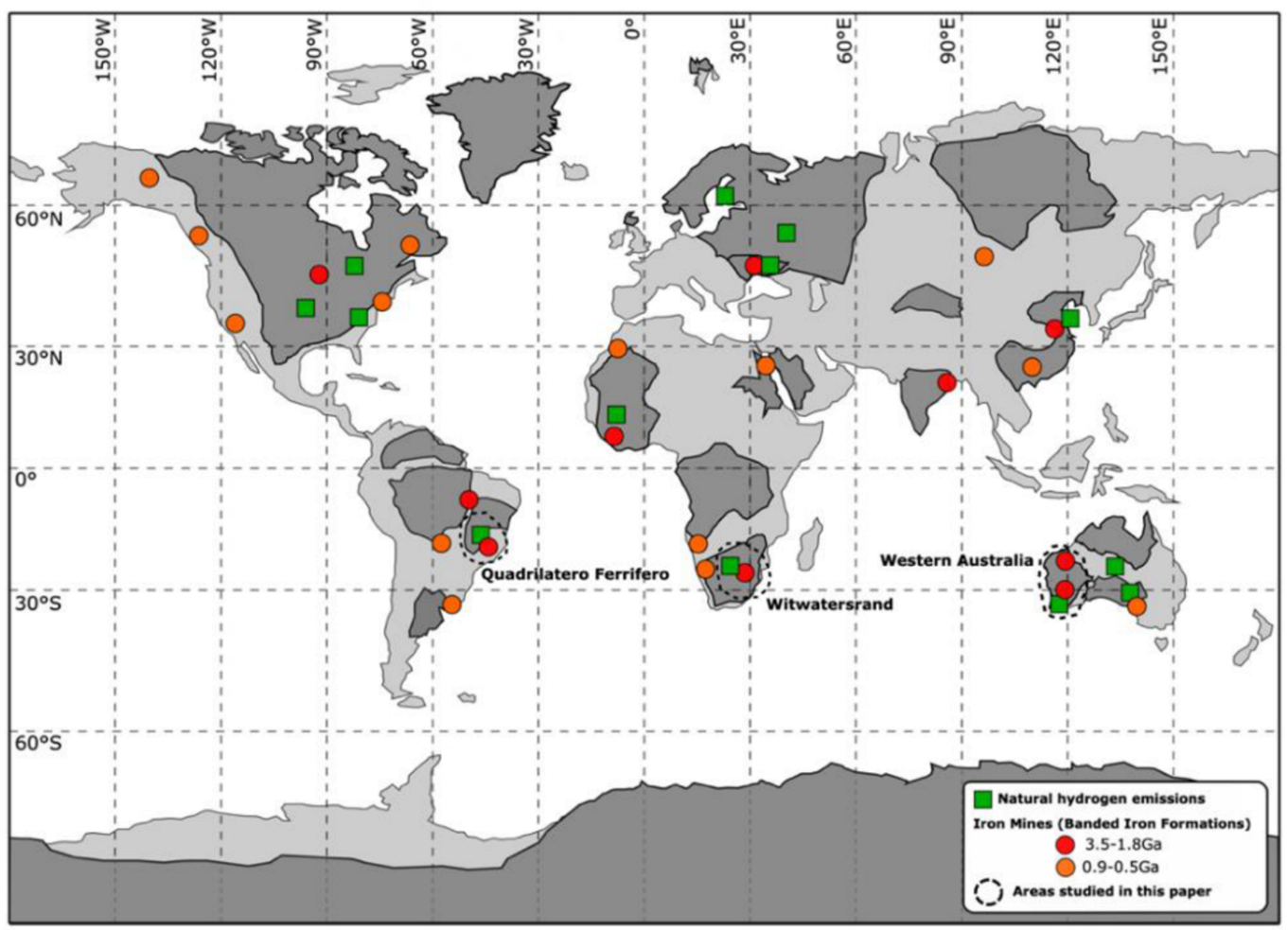 Carte des cratons précambriens