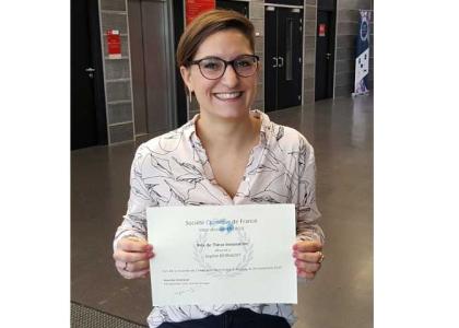 Le prix de thèse Innovation de la SCF IDE remis à Sophie Bernadet 